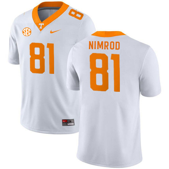 Men #81 Chas Nimrod Tennessee Volunteers College Football Jerseys Stitched Sale-White